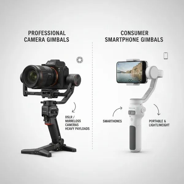 various camera stabilizer gimbals for dslr mirrorless and smartphones