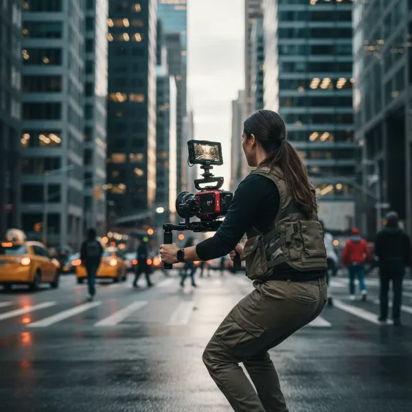 DJI Ronin 4D capturing a dynamic cinematic shot with its integrated 4-axis stabilization system