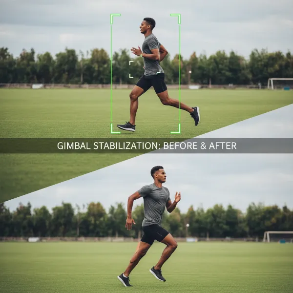 A gimbal's active tracking feature in action, following a sports subject smoothly